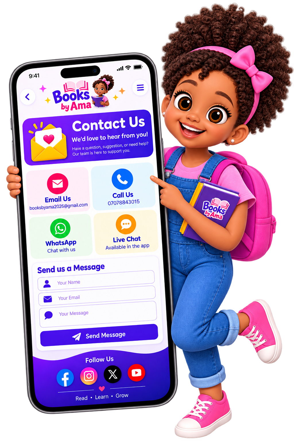 BooksByAma app on a phone